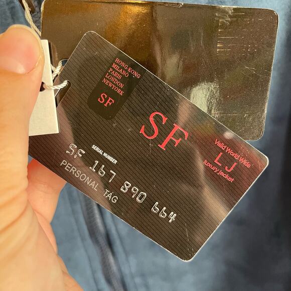 Superlative Fashion SF Italian Luxury Bomber Jacket Mens M Suede Zip Up Blue NWT - Picture 12 of 14